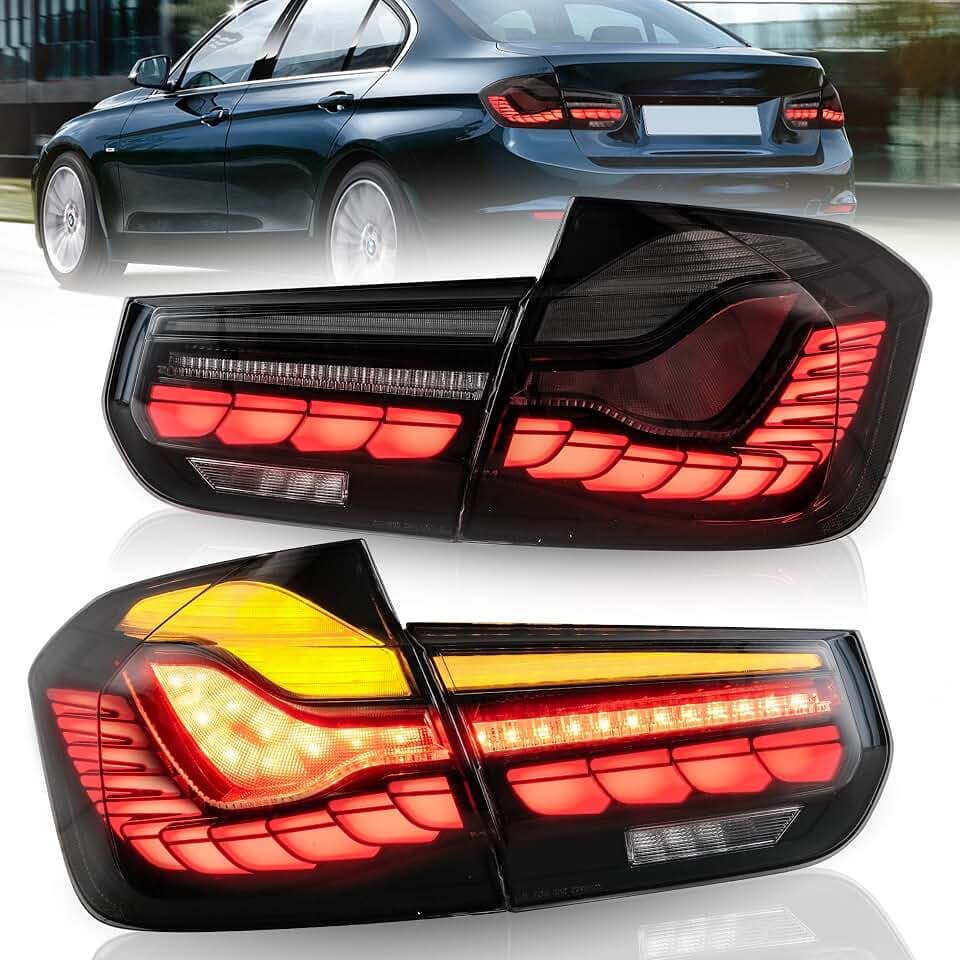 VLAND Tail lights Assembly Fit for BMW 3 Series F30 F35 F80 Sedan 6th Gen 2013-2018, Plug-and-play, Smoked