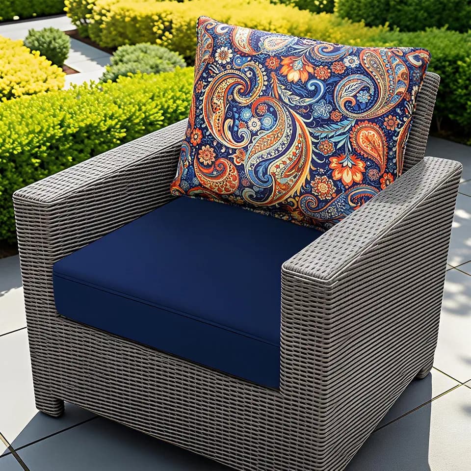 Outdoor Chair Cushion Patio Furniture Seat & Back Pillow 22 x 22 Inch Red