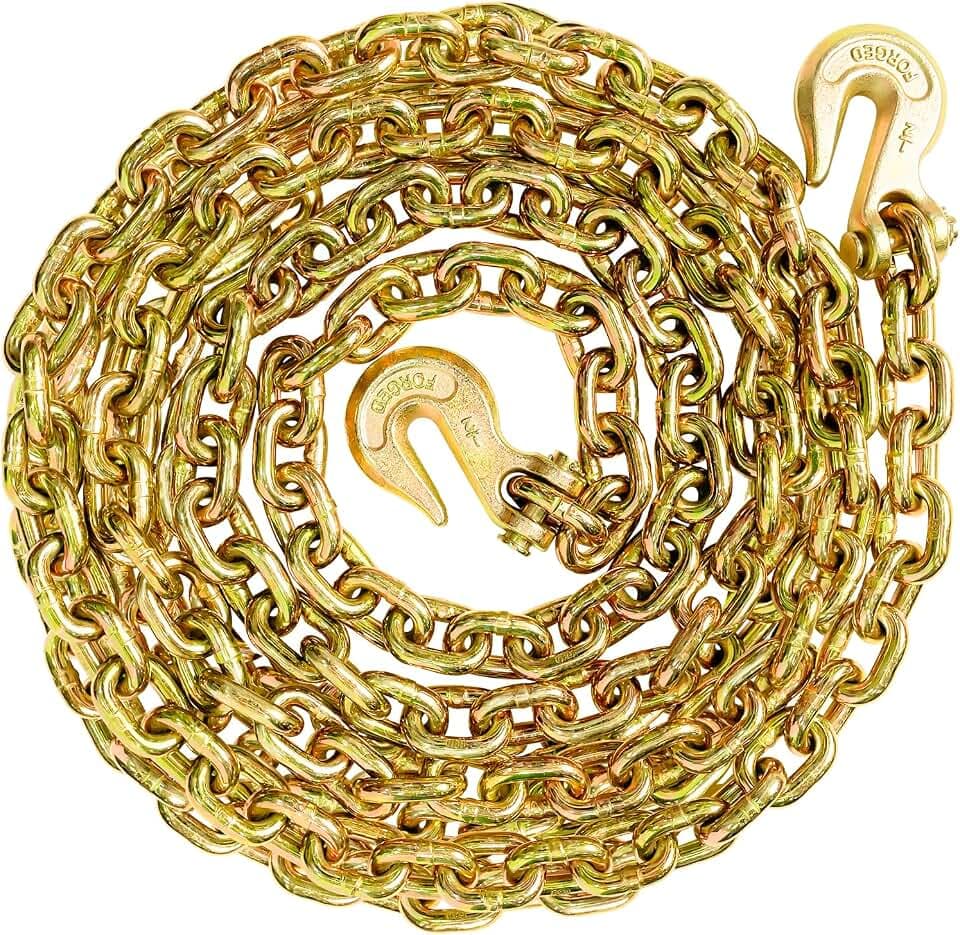 1/2 Chain Trailer Chains with Hooks (1/2 in x 16FT)
