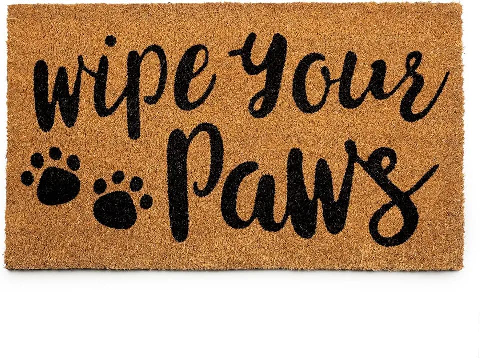 PLUS Haven Coco Coir Door Mat with Heavy Duty Backing, Wipe Your Paws Doormat, 17.5" x 30" Size, Easy to Clean Entry Mat, Beautiful Color and Sizing for Outdoor and Indoor uses, Home Décor