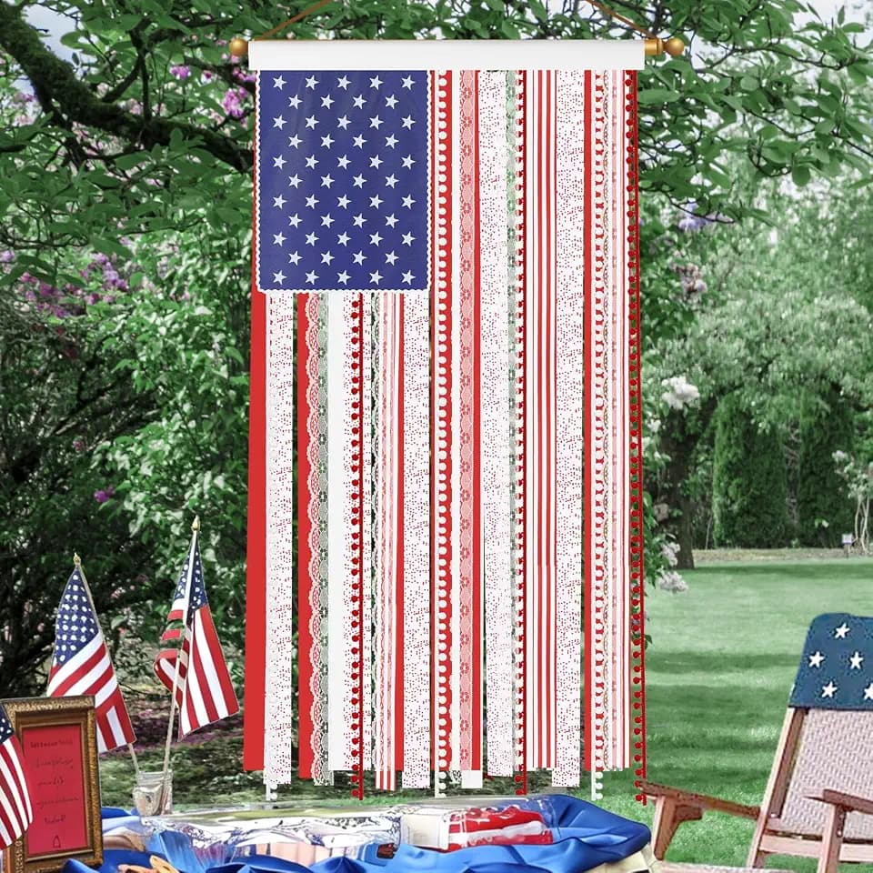 American Flag for outside, US Flag with Bright Color for Outdoor Flying & Indoor Decor- Home, Garden, Porch (Independence Day)