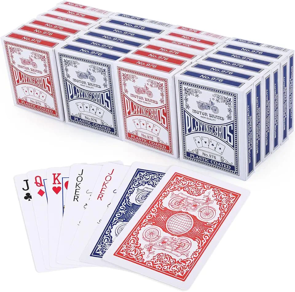 LotFancy Playing Cards, 24 Decks of Cards Bulk, Poker Size Standard Index