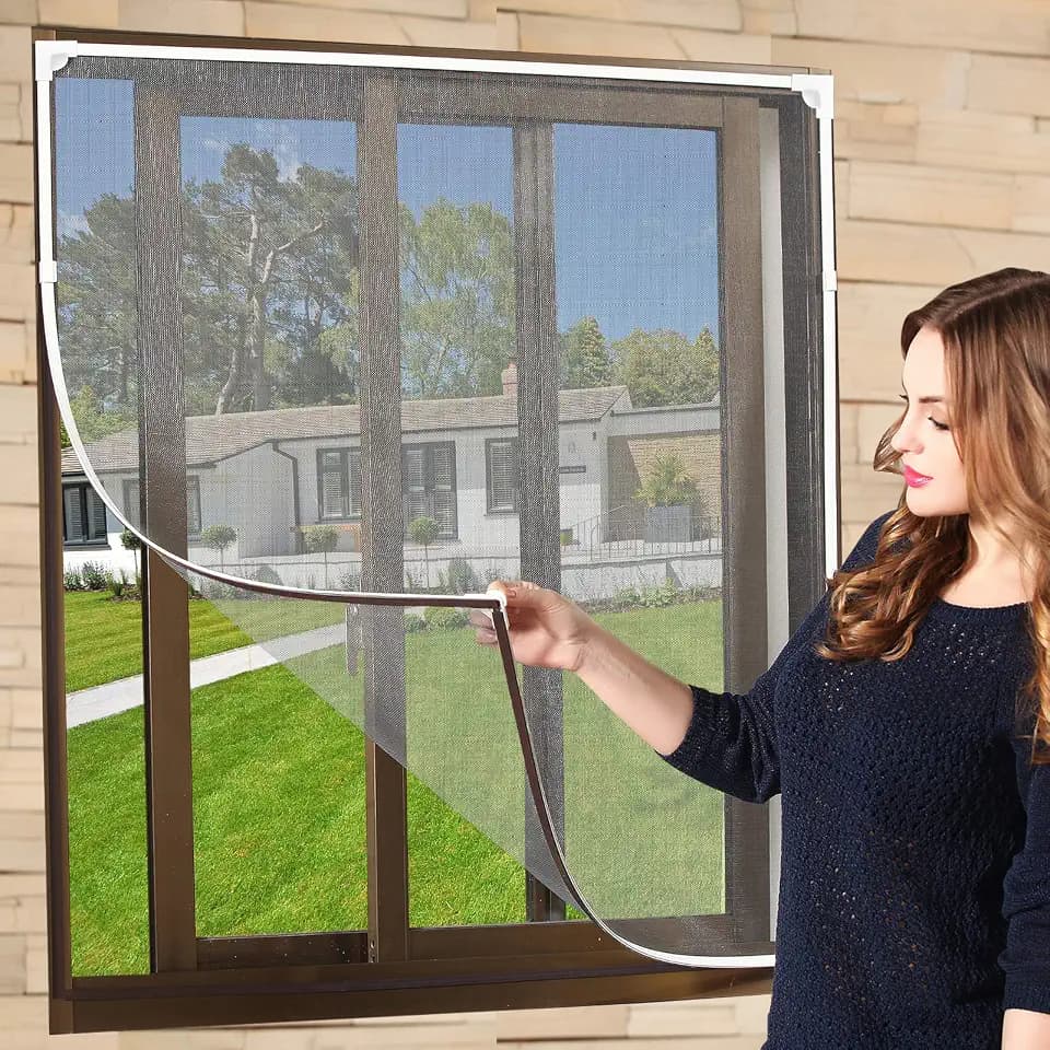 NeatiEase DIY Insektenschutz Magnetfenster,Max 120 x 180 CM,Magnet Rahmen für Fliegengitter Fenster Mückengitter,Fliegenschutz Insektenschutzgewebe Zuschneidbar(weiß Rahmen graue Netz)