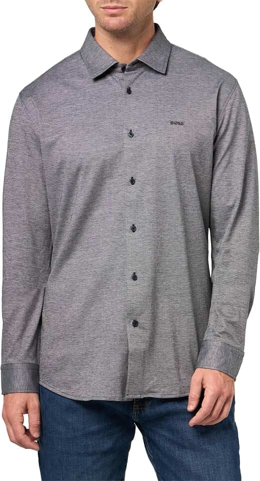 BOSS Men's Soft Touch Jersey Button Down Shirt
