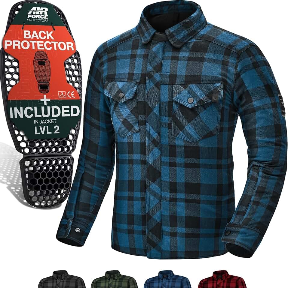 SHIMA RENEGADE Motorradhemden Herren und Damen - Motorrad Kariertes Hemd mit Protektoren Jacke Flanell Lumber Aramid