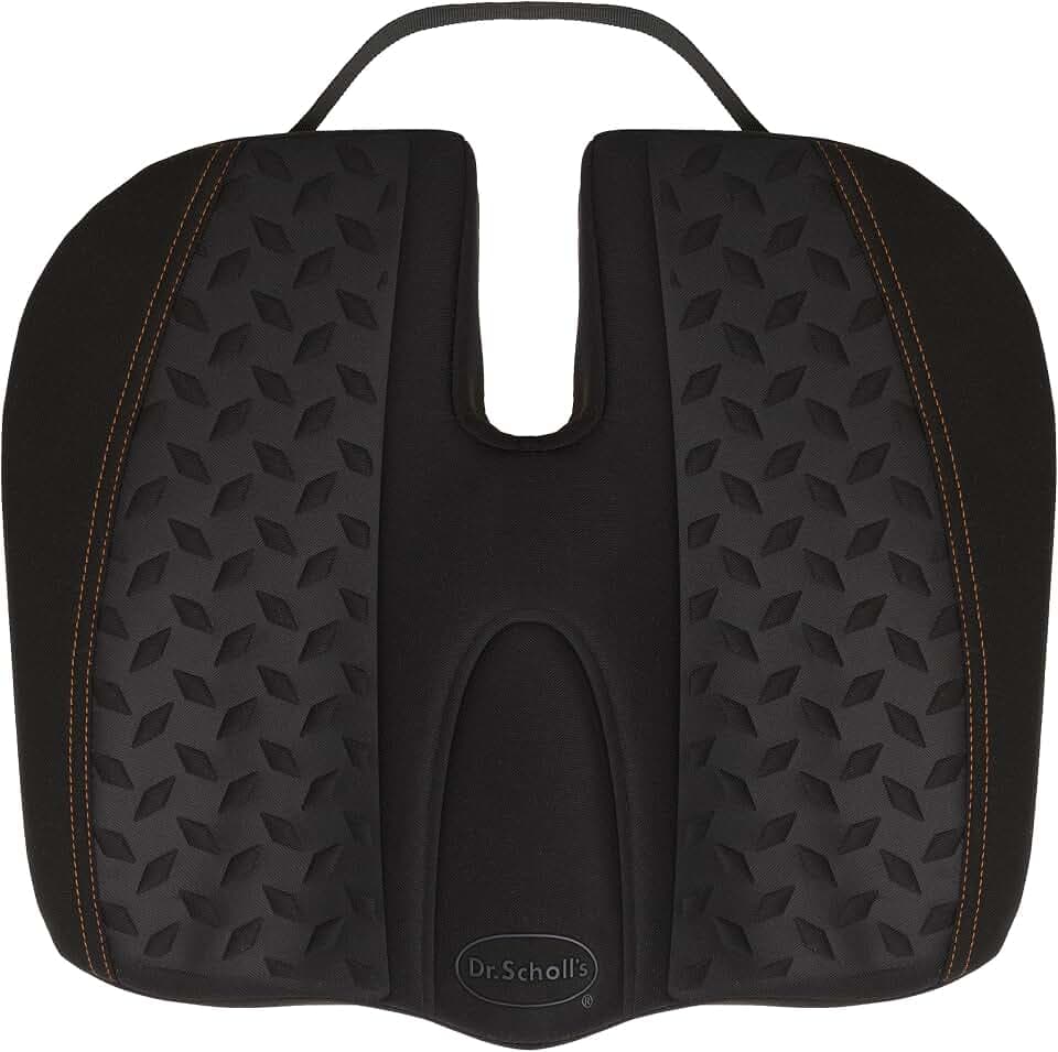 Dr. Scholl’s Max Support Copper-Infused Posterior Seat Cushion for Car, Truck, SUV — Black