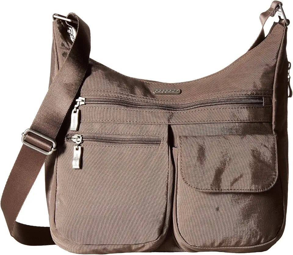 Baggallini womens Everywhere Bagg Crossbody Women 11x9 Lightweight Nylon Hobo Water-resistant Travel Bag W/Rfid