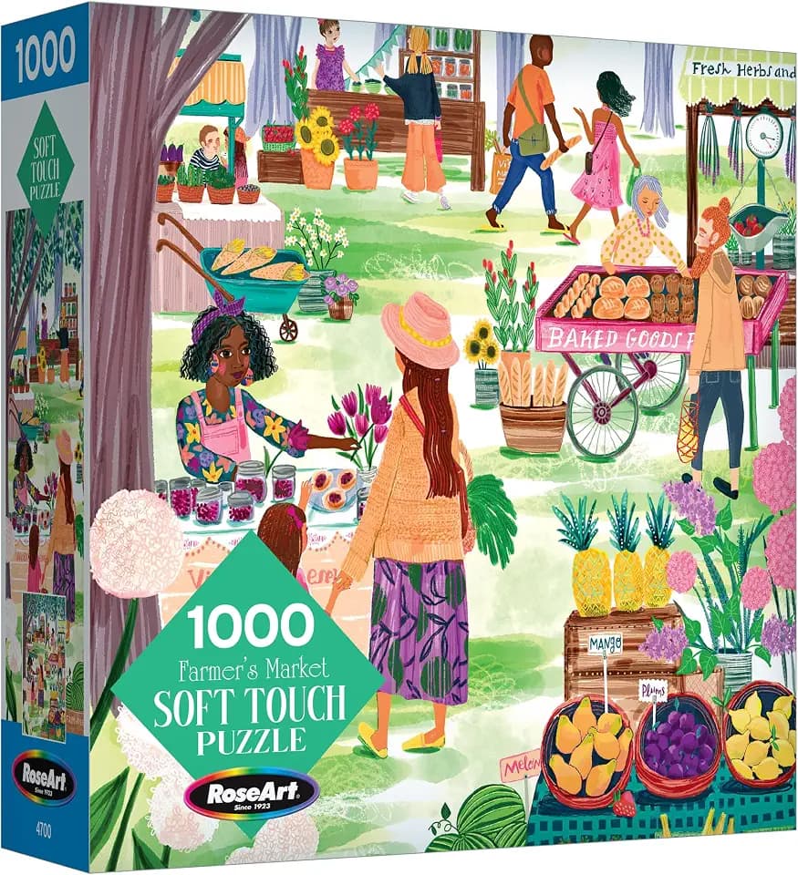 RoseArt - Soft Touch - Farmer's Market - 1000 Piece Jigsaw Puzzle for Adults