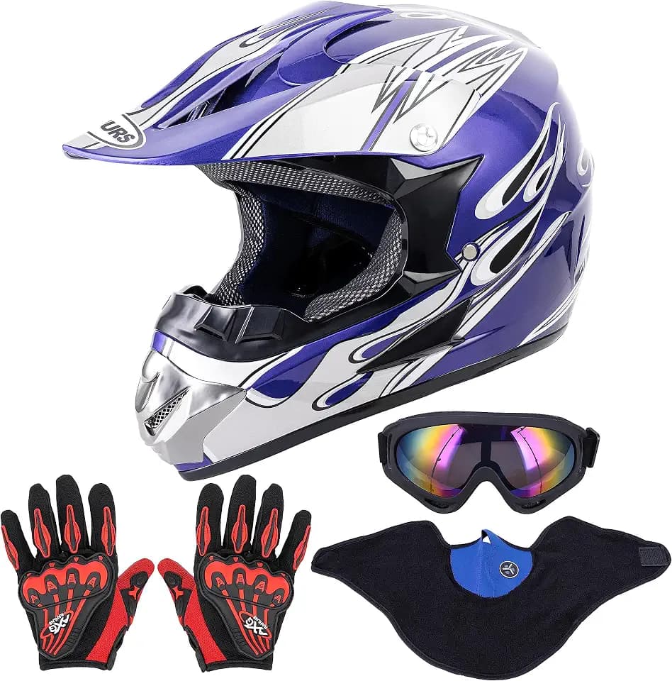 OUMURS Full Face Dirt Bike Helmet DOT Approved, Adult ATV Motocross Helmet