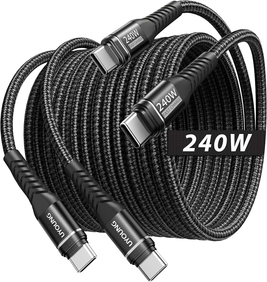 USB C Cable 240W USB C to USB C Cable Fast Charging 10FT 2Pack Long USB C