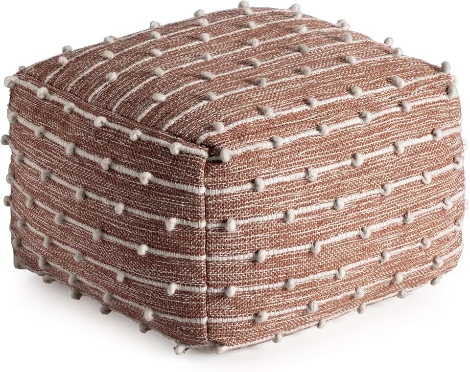 Anji Mountain 16" H x 22" W Handmade Pouf Ottoman for Living Room & Couch