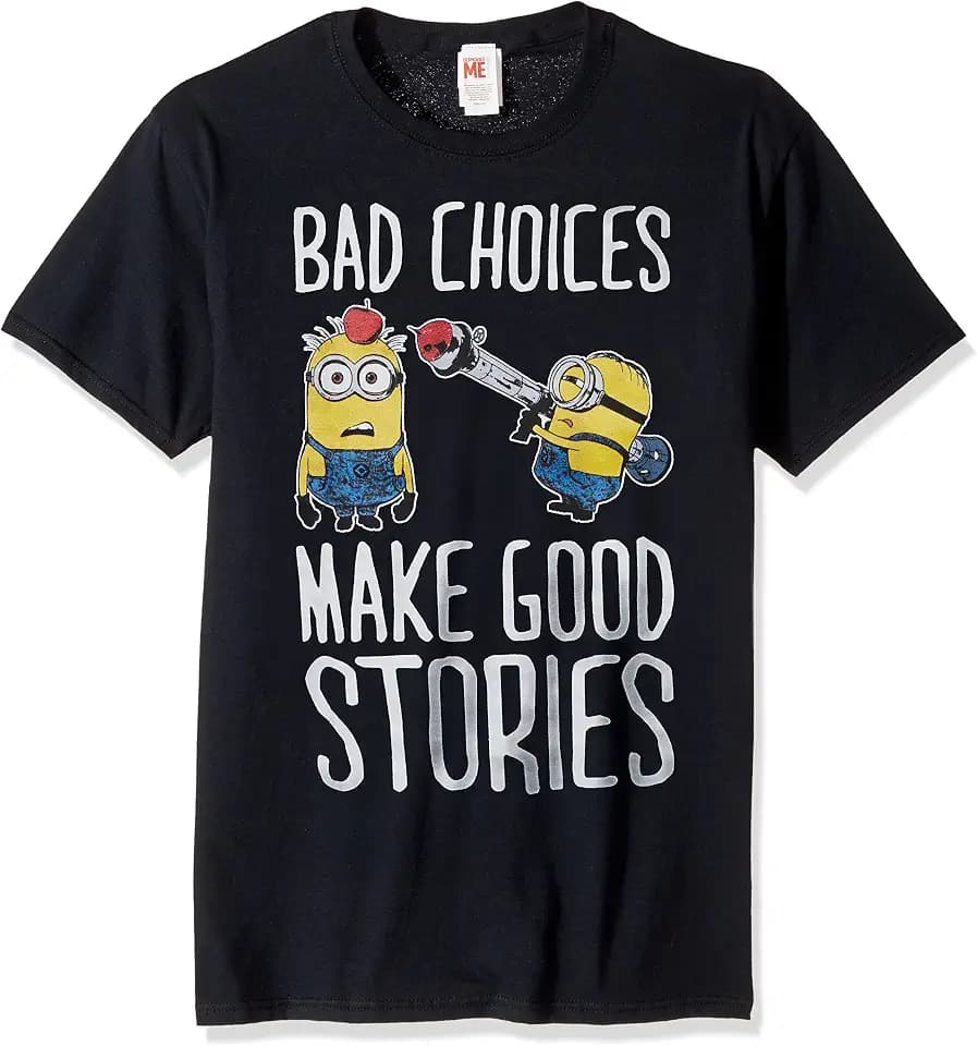 Despicable Me Men's Minions Bad Choices Make Good Choices Funny Graphic Tee