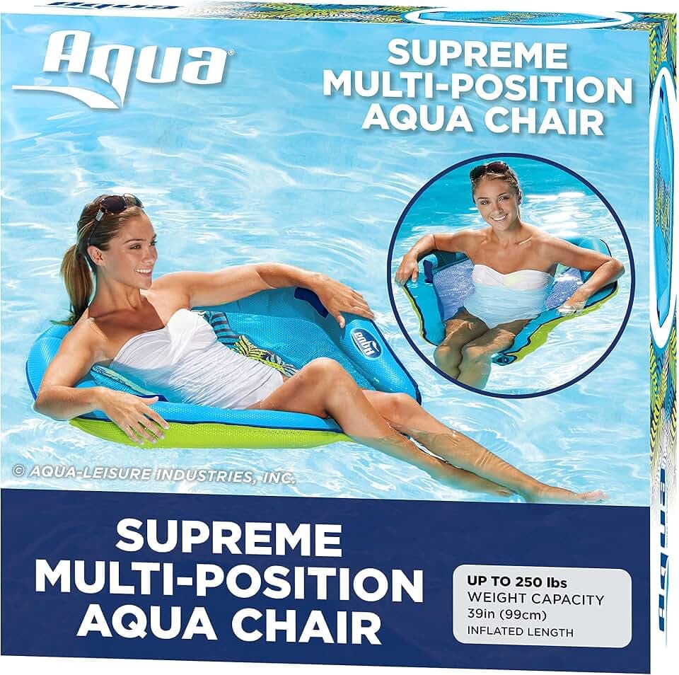 Aqua Pool Chair Float for Adults – Zero Gravity Pool Floats – Multiple Colors/Shapes/Styles – for Adults and Kids Floating