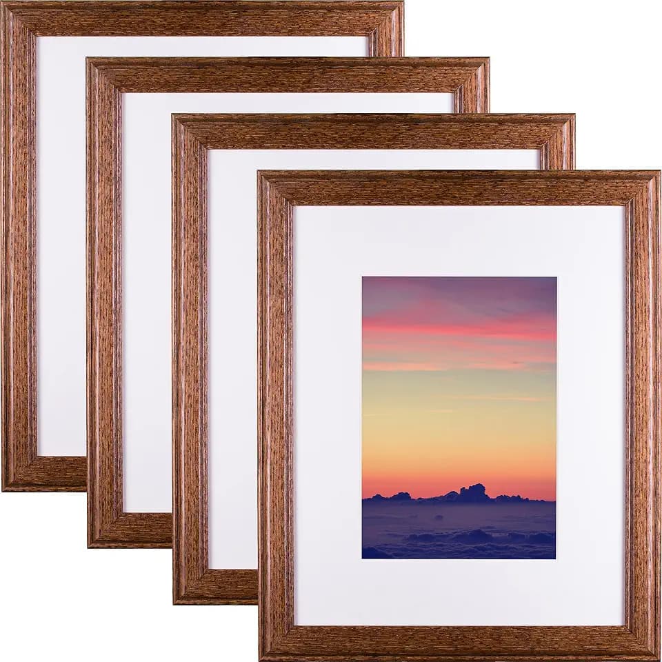 Craig Frames Wiltshire 236 Hardwood Picture Frame, Displays a 16 x 20 Inch Print with the Mat or 20 x 24 Inch Without the Mat, Brown, Set of 4
