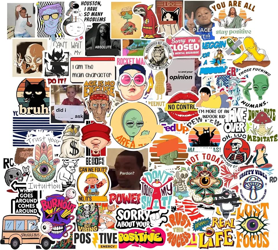 185 Pack Funny Meme Stickers for Adults – Sarcastic Vinyl Decals for Laptop, Skateboard, Water Bottle, Phone & Toolbox – Humorous Sticker Set