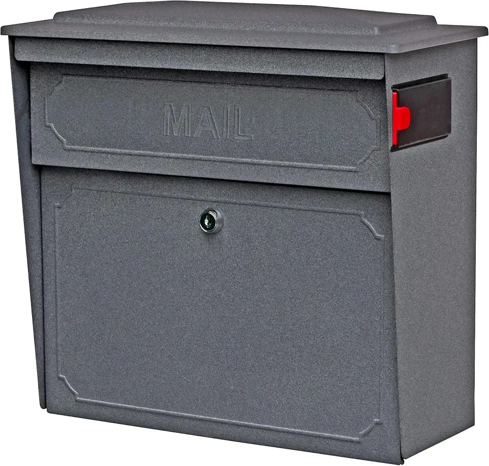 Mail Boss Townhouse Decorative Locking Wall Mount Mailbox, Galvanized Steel