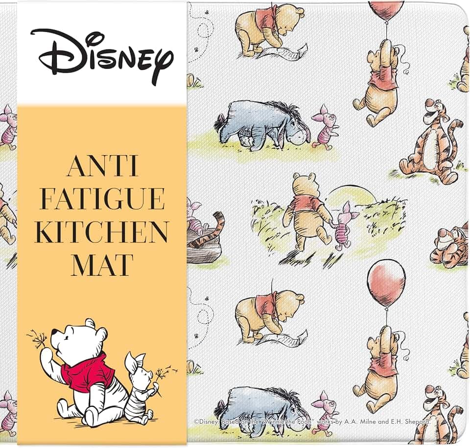 Disney Winnie the Pooh Anti-Fatigue Kitchen Mats for Floor, 17x29, Non-Slip