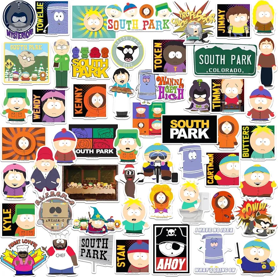 South Park Sticker Pack Die, Scrapbooking & Indoor/Outdoor Use, Set of 50