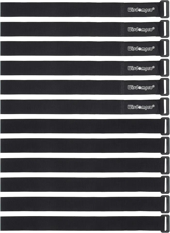 Wisdompro 12 Pack 1 x 24 Inch Long Hook and Loop Tie Down Straps Heavy Duty