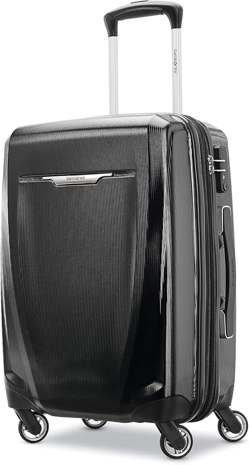 Samsonite Winfield 3 DLX Hardside Expandable Luggage with Spinners, Black, Carry-On 20-Inch