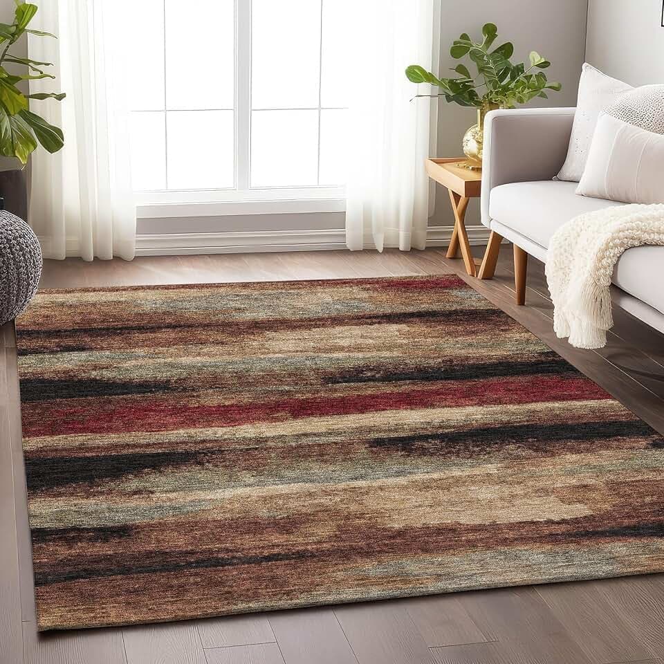 Addison Rugs Mayfield AMF942 Mocha 8' x 10' Indoor Premium Machine Washable Rug, Silky Soft, Easy Clean, Non Shedding, Bedroom, Living Room, Dining Room, Kitchen, Rug