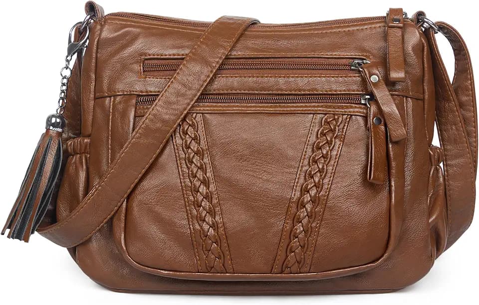 VOLGANIK ROCK Crossbody Bag for Women with Tassel Ladies Soft PU leather Purses and Handbag Pocketbooks