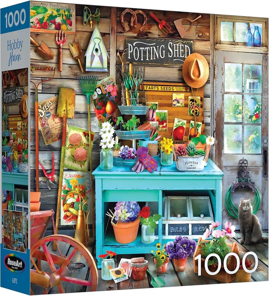 RoseArt Hobby Haven The Potting Shed 1000 Piece Jigsaw Puzzle