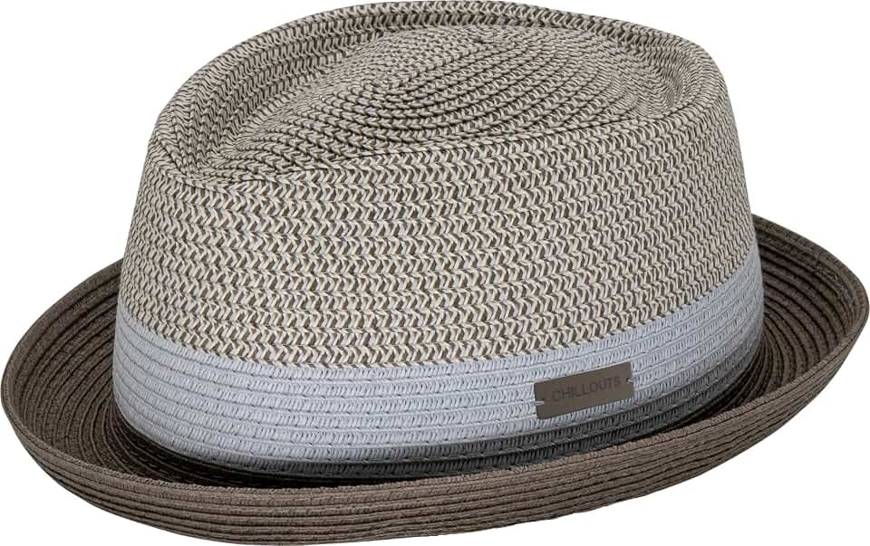CHILLOUTS Paea Pork Pie Strohhut Sommerhut Sonnenhut Gartenhut Strandhut Herren - Sommer Frühling-Sommer