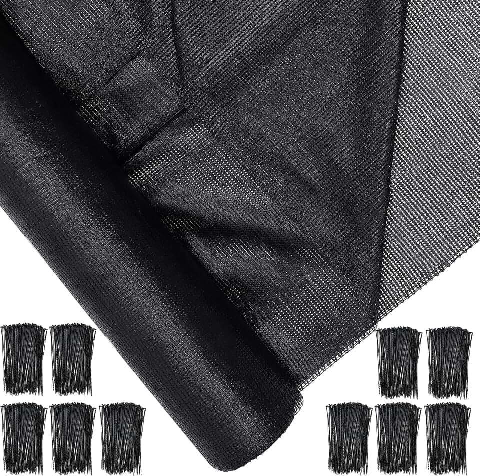 70% Black Shade Cloth Roll 6 x 150 FT, UV Resistant Shade Cloth with Ties for Garden, Heavy Duty HDPE Net for Greenhouse Patio Fence Plant Cover