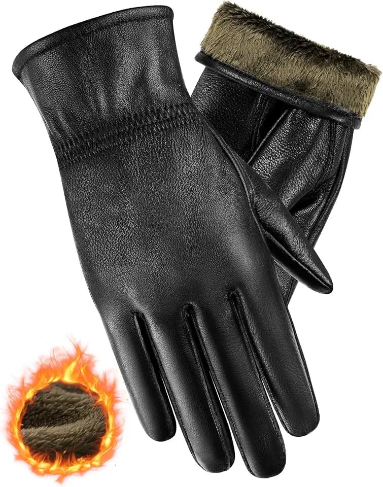MELLIEX Lederhandschuhe Damen,Echtleder Handschuhe Touchscreen Winterhandschuhe Warmes Gefüttert Leder Handschuhe für Indoor Outdoor Aktivität
