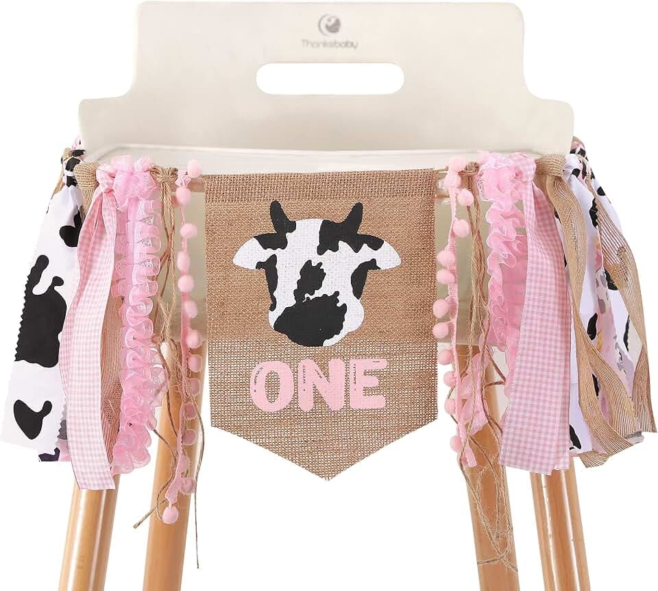 Cowgirl One High Chair Banner - Cowgirl Party Birthday Decoration,barn Farm Cowgirl Highchair Banner,girl Pink Farm Western First/1st Birthday Smash Cake Photo Backdrop