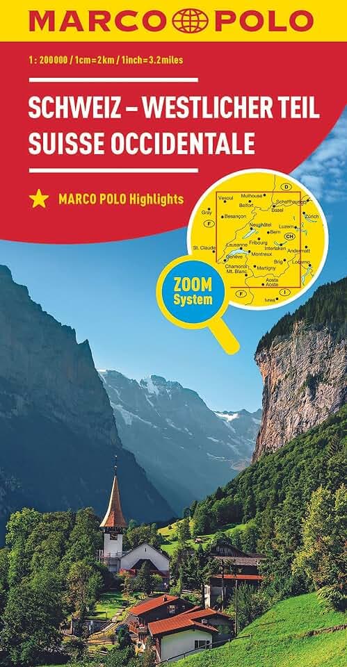 MARCO POLO Regionalkarte Schweiz 01 Westlicher Teil 1:200.000: Wegenkaart Schaal 1 : 200.000