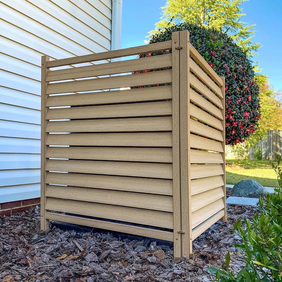 Enclo Waverly Privacy Screen, Cedar Vinyl DIY No Dig Kit