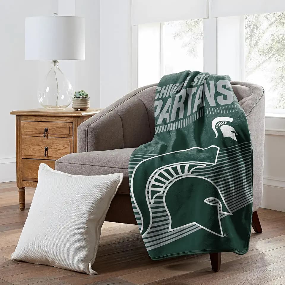 Michigan State Spartans 60" x 80" NCAA Officially Licensed Bed Blanket – Super Soft Lightweight Fleece Blanket for Game Day, Dorms, Couch, Travel & Tailgating Comfort