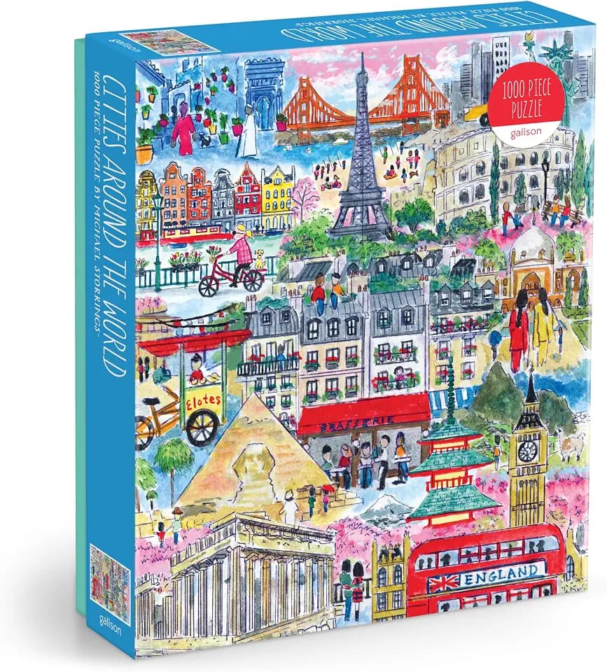 Galison Cities Around the World 1000 Piece Jigsaw Puzzle for Adults