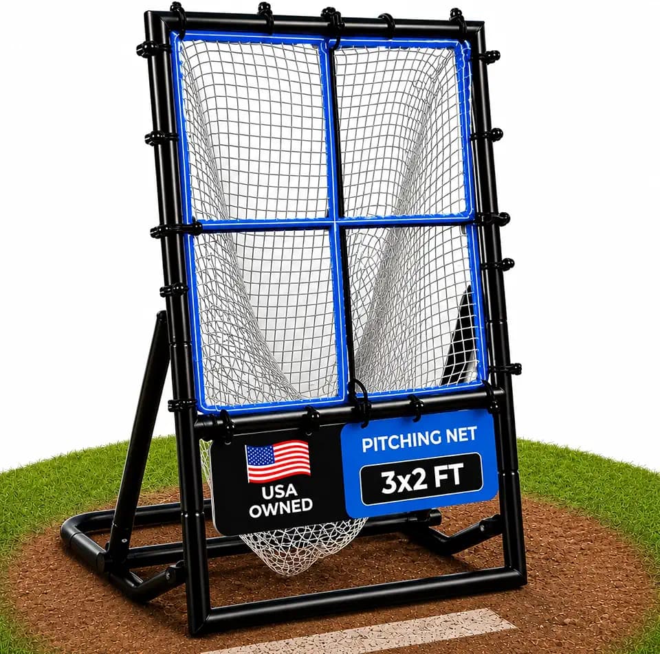 Baseball & Softball Rebounder Net – Adjustable Pitching Trainer for Accuracy, Throwing, and Fielding – Durable Training Equipment for Youth & Adults