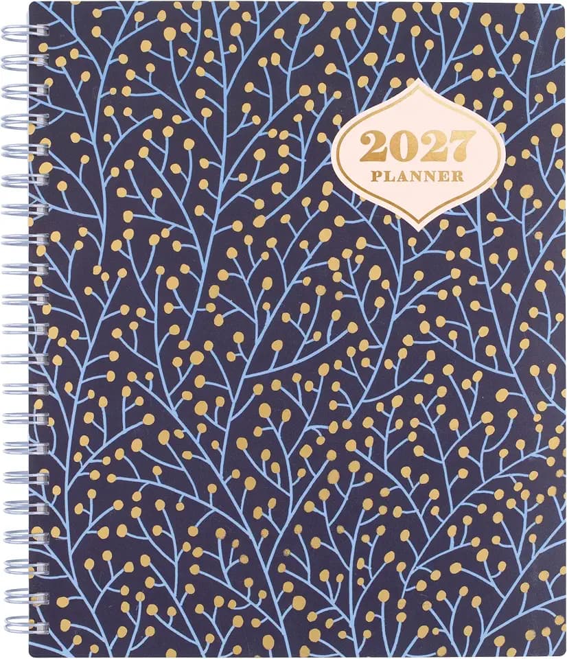 Mead Cambridge 2027 Planner, Weekly & Monthly, 15-Month Oct-Dec, 8.5" x 11", CatCoq, Berry Branches (CC01-905-27)