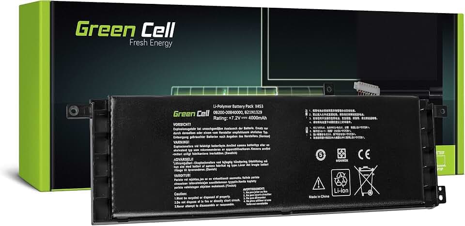 Green Cell Laptop Akku Asus B21N1329 für Asus F553 F553M F553MA X553 X553M X553MA X453 X453MA X503 X503M X403 X403MA D453M D553 D553M D553MA F453 F453M F453MA R413M R413MA R515MA R515M A453M A553M