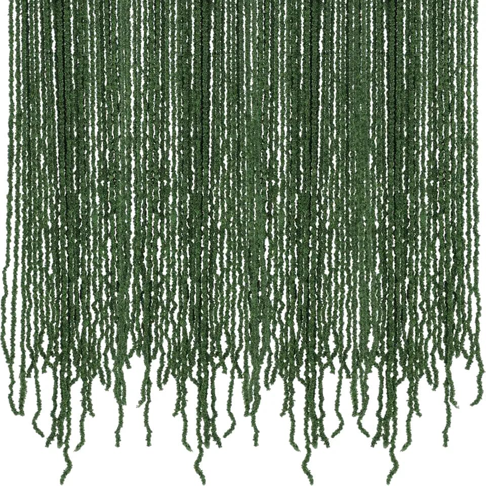 100 Stück Künstliche Pflanze Hängend Künstliches Moos für Dekoration Hängendes Moosranken Dekomoos Hängepflanze Künstlich für DIY Garten Terrarien Märchengärten Wand Innen und Außenbereich 1.6m