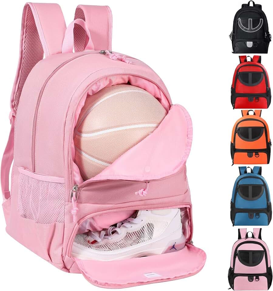 TRAILKICKER Basketballtasche aus Netzstoff, für Sport, Volleyball, Fußball, mit Ball- und Schuhfach, für Jungen, Mädchen, Herren, Damen, Ballausrüstung, Tasche, alle Sportstätten