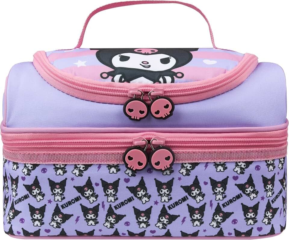 Get Trend - Hello Kitty Kuromi Isolierte Lunchtasche Kinder, Lunch Bag für Brotdose 2 Fächer, für Schule Kita Kindergarten, Geschenk Idee (Multi Kuromi)