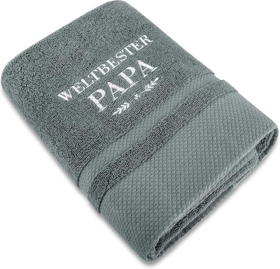 Rebundex Weltbester Papa Geschenk Handtuch 50x100 Geschenke für Papa Geburtstagsgeschenk Vatertagsgeschenk Weihnachtsgeschenke Weihnachten Badetuch Valentinstag Jubiläen