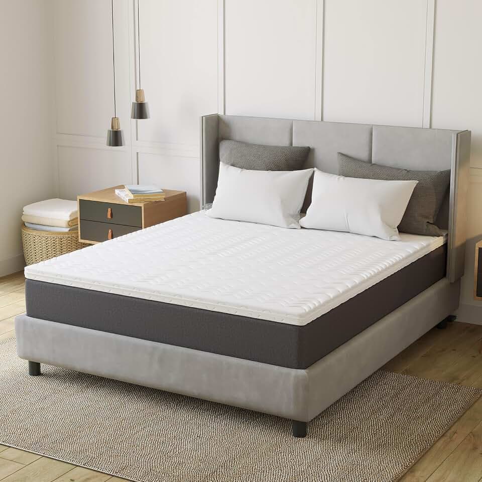 EGOHOME Matratzen Topper 140x200 cm, 7cm Höhe Matratzentopper Härtegrade H2 mit 7-Zonen Spiral-Dorn Kaltschaumkern, Öko-TEX Zertifiziert, Matratzenauflage 140x200cm für Boxspringbett Schlafsofa