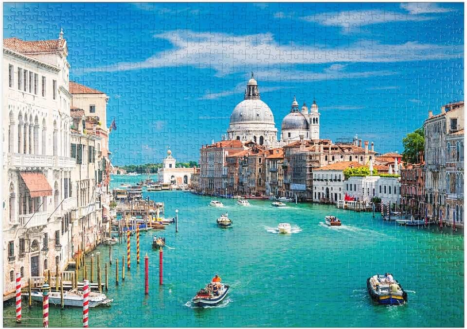 MyPuzzle Canal Grande bei Sonnenschein im Sommer, Venedig, Italien - Premium 1000 Teile Puzzle - MyPuzzle Sonderkollektion von Puzzle Galaxy