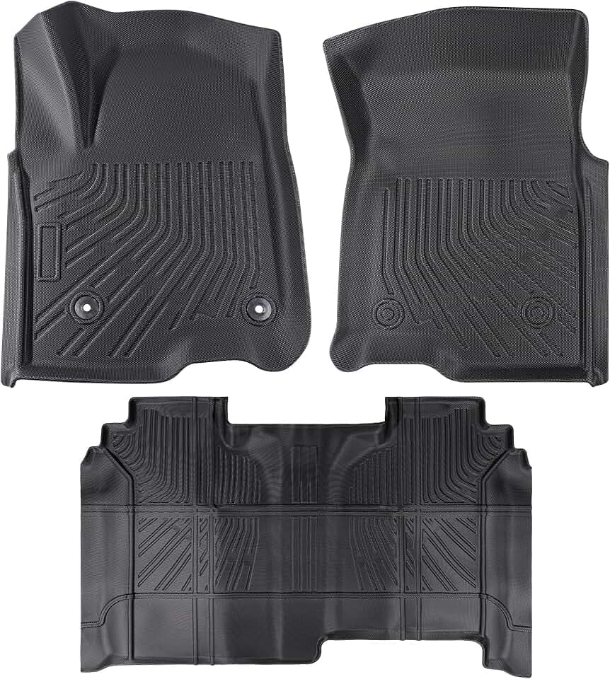 TPE Floor Mats for Chevy Silverado 2019-2026 GMC Sierra 2020-2026 Crew Cab