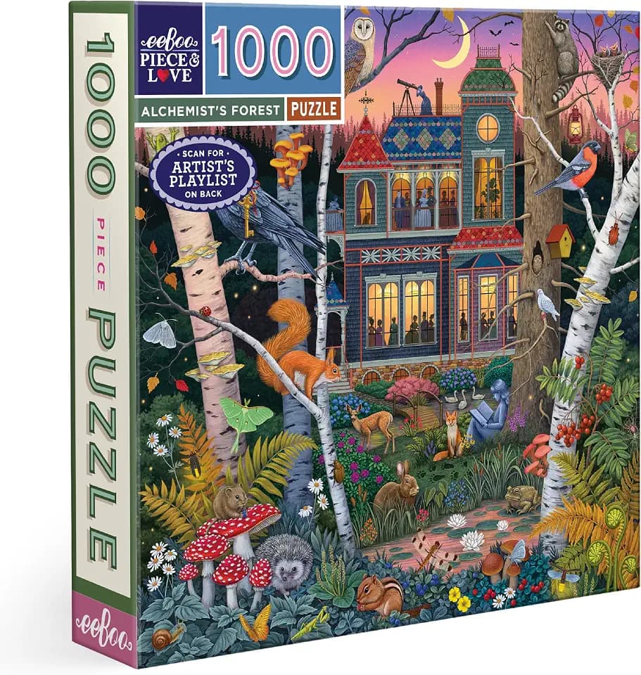 Eeboo Puzzle 1000 Teile Der Wald des Alchemisten – Puzzle für Erwachsene 1000 Teile aus Karton – Maße des Puzzles 58,4 cm x 58,4 cm