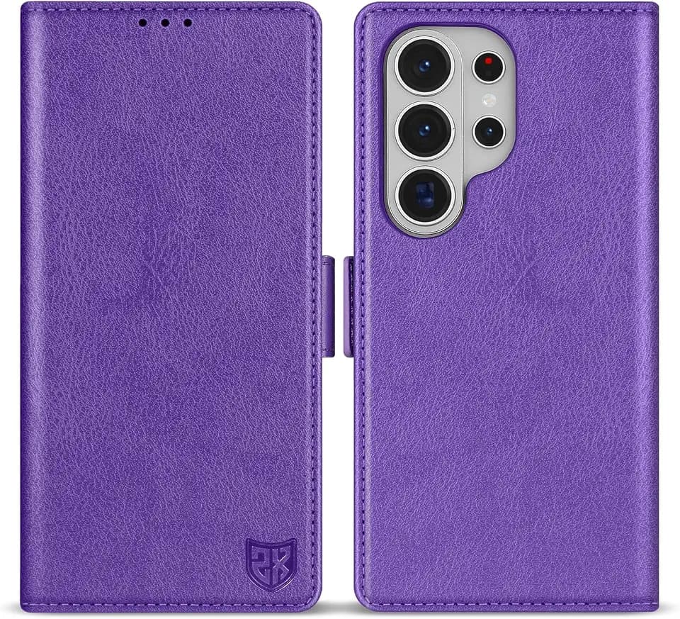ZZXX for Galaxy S26 Ultra Wallet Case Strong Magnetic 6.8 inch,Purple