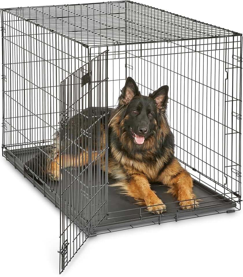MidWest Homes for Pets iCrate Hundebox, klappbar, 1 Tür, Trennwand, auslaufsichere Bodenwanne, sichere Verriegelungen, Drahtgitterbox für extra große Rassen, tragbar, robust, leichter Aufbau, 122 cm