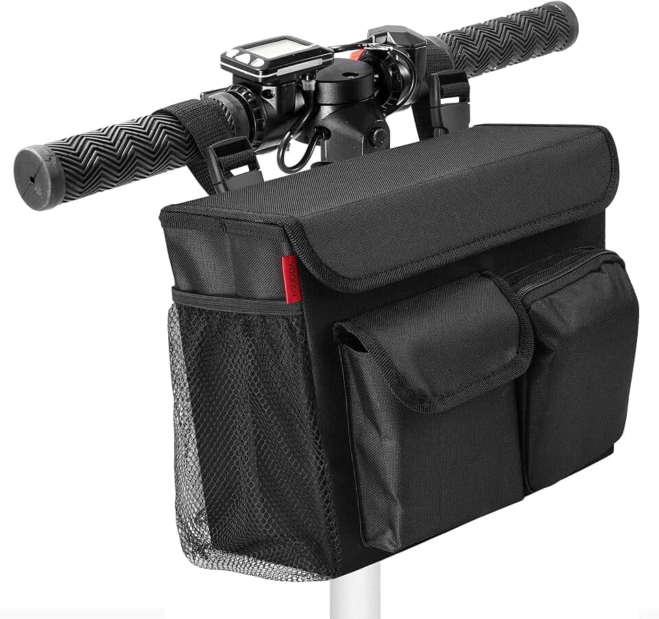 YOOFAN Mobility Scooter Bag – Convenient Organizer Pouch with 14-Inch Laptop Pocket and Cup Holders, Black
