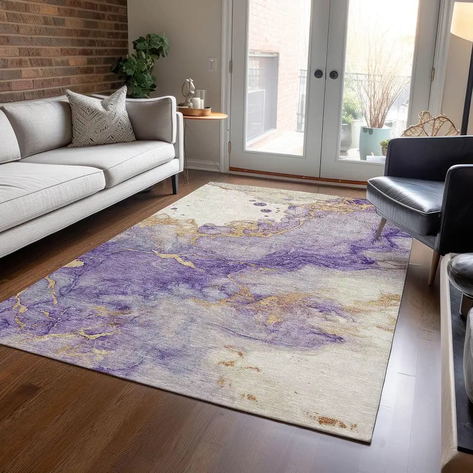 Addison Rugs Chantille ACN1794 Purple 3' x 5' Indoor/Outdoor, Machine Washable, Easy Clean, Non Shedding, Bedroom, Living Room, Dining Room, Kitchen, Patio Rug